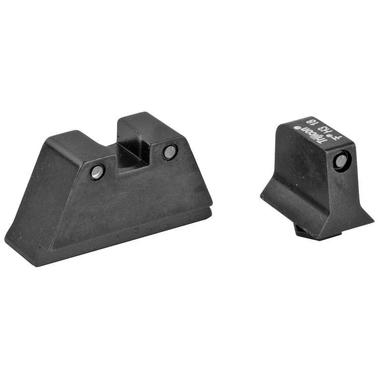 Trijicon, Bright & Tough, Sight, Suppressor Set, Fits Glock 20,21,29,30 and 41 (including S and SF variants), Black Front/Black Rear with Green Lamps