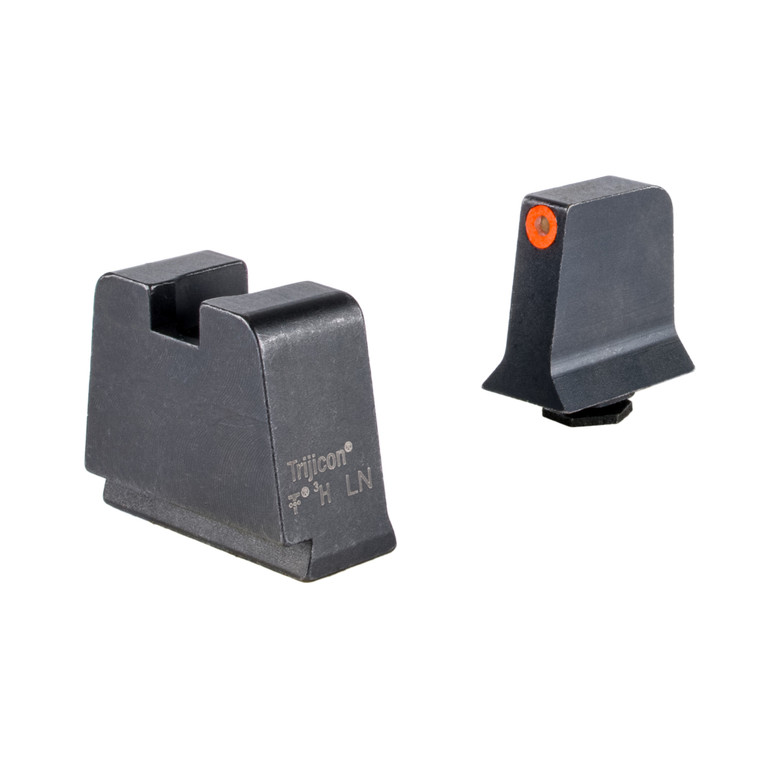 Trijicon, Suppressor/Optic Height, Night Sights, Orange Front with Metal Rear & Green Lamps, For Glock 42,43,43X,48