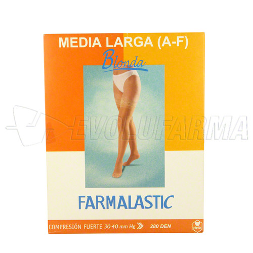 FARMALASTIC MEDIA LARGA CON BLONDA COMPRESIÓN FUERTE TALLA GRANDE