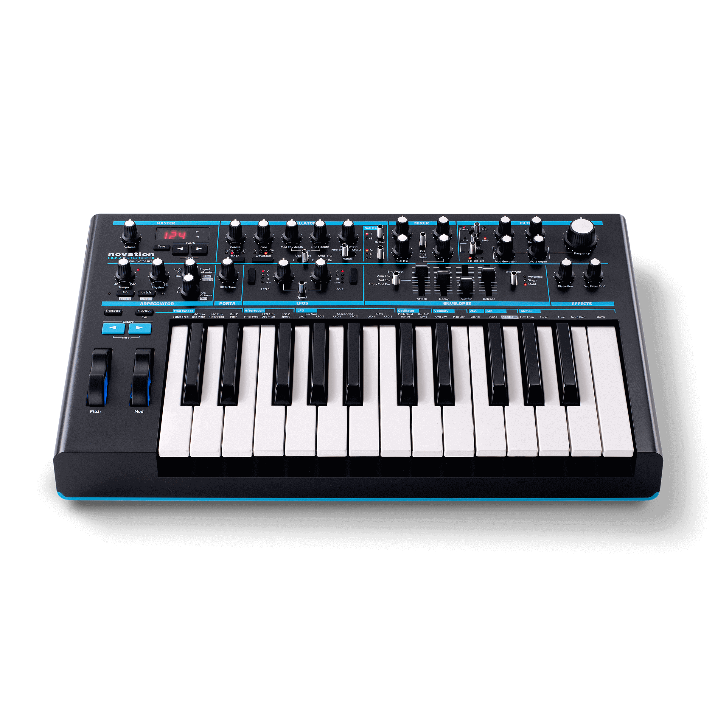 Novation Bass station Ⅱ Novation Bass Station II 25-Key Analog Mono-Synth with Step