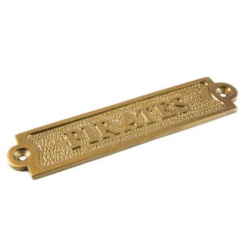 Antique Brass Pirates Sign 6"