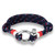 Stainless Shackle Bracelet with Adjustable Cord (Navy)