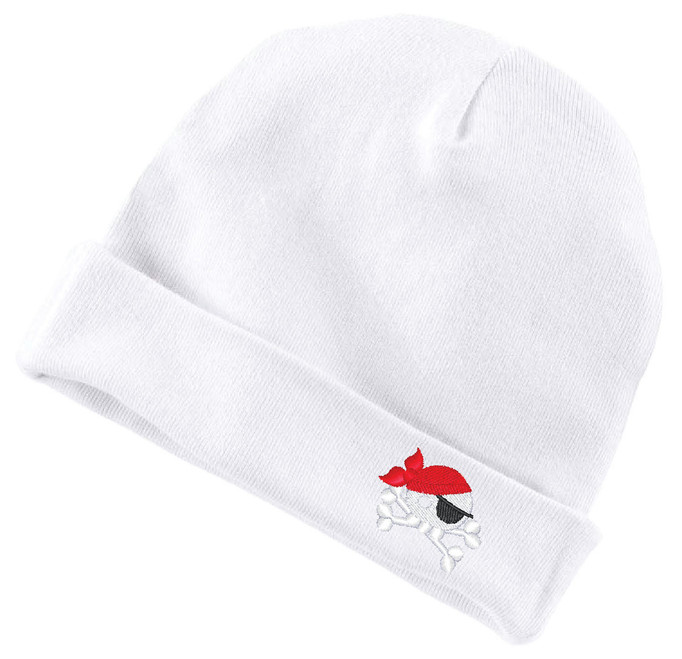 Baby Pirate Infant Baby Rib Cap White