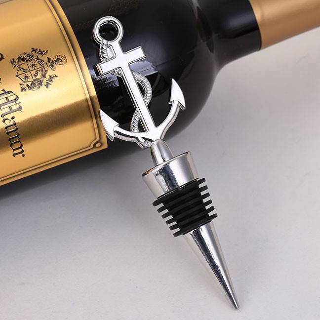 Chrome Ship's Anchor Bottle Stopper