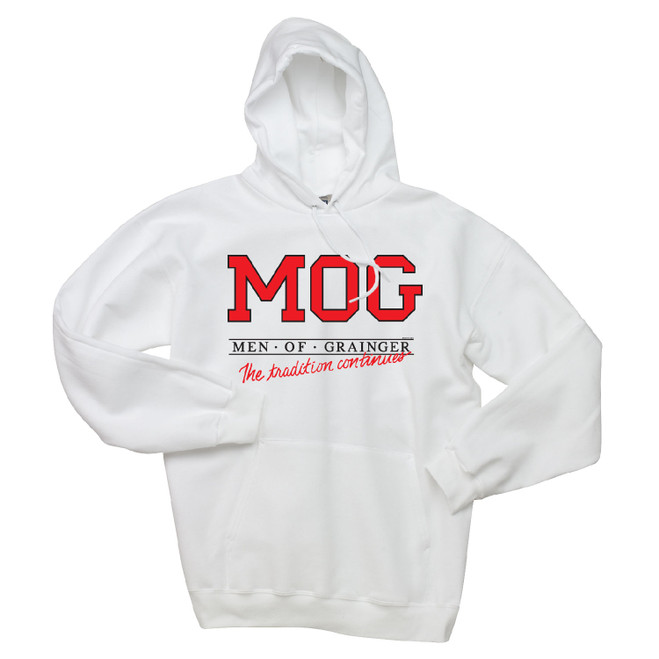 Vintage Men of Grainger Hoodie Sweatshirt by Rita Hoshino (White)