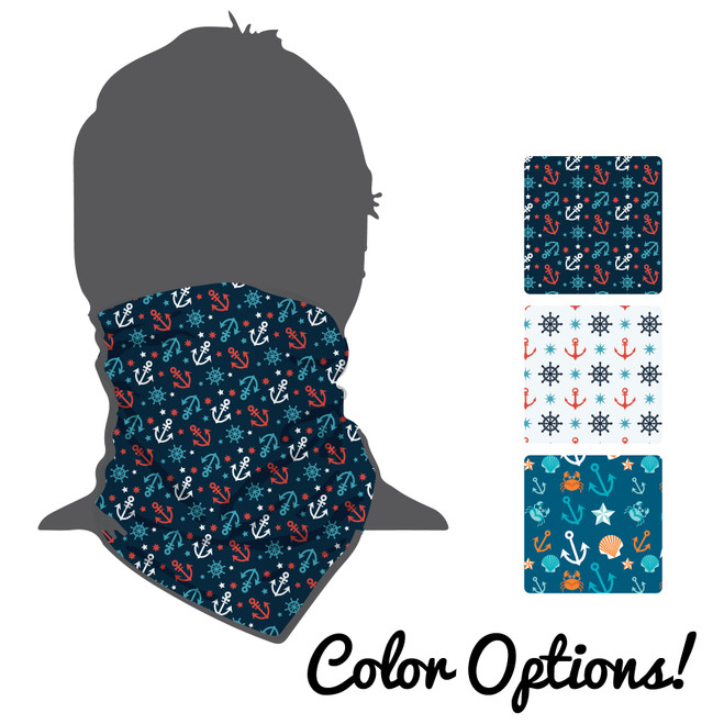 Moisture Wicking Neck Gaiter "Anchors" The Pirates Lair Store