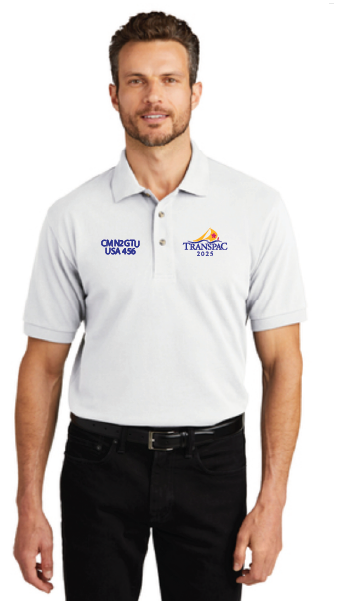 TransPac 2025 Men's Moisture Wicking Polo-White (Customizable)