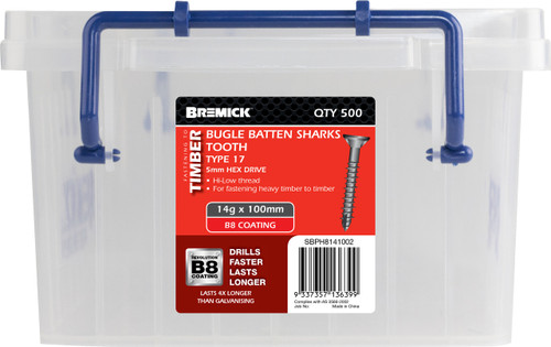 Batten Screw B8 14g X 100mm