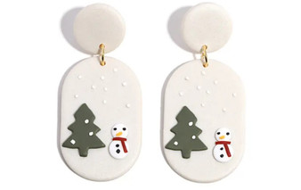 Trendy Fall and Winter Handmade Polymer Clay Brass Dangle Earrings Cute with a Holiday flare.