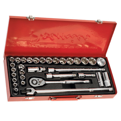 Sealey 1/2'' Square Drive 6 Point WallDrive DuoMetric Socket Set 32 Piece