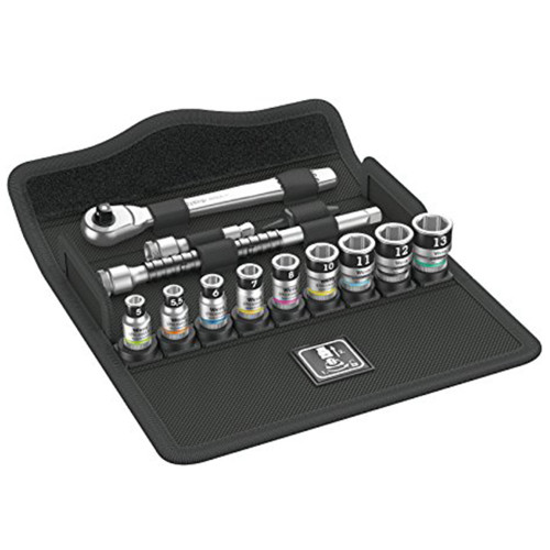Wera 8100 Zyklop SA 12 HF 1/4'' Drive Metric Metal Switch Socket 13 Piece Set