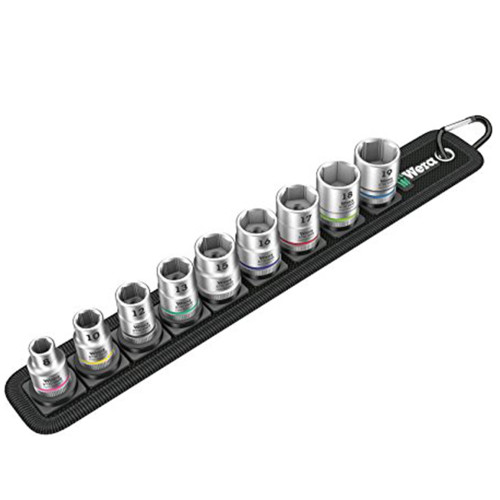 Wera Zyklop Belt B 4 3/8'' Metric Socket 9 Piece Set