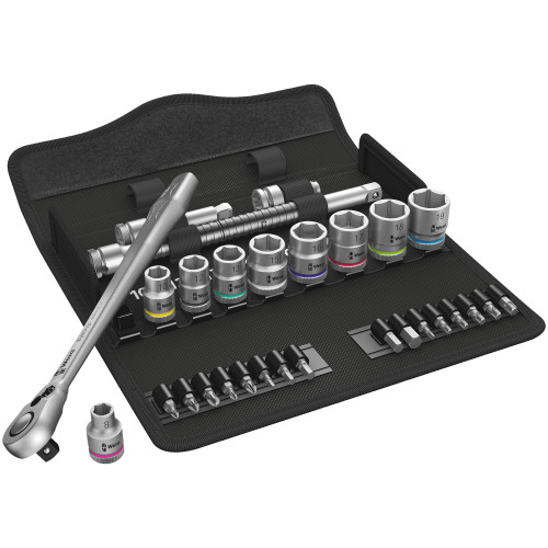 Wera 8100SB8 Zyklop 3/8'' Drive Metric Metal Switch Socket 29 Piece Set