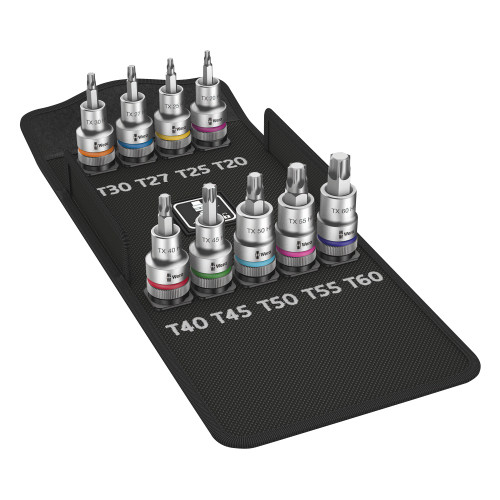 Wera 8767C Zyklop HF/9 TX 1/2'' Metric Hold Function Socket 9 Piece Set