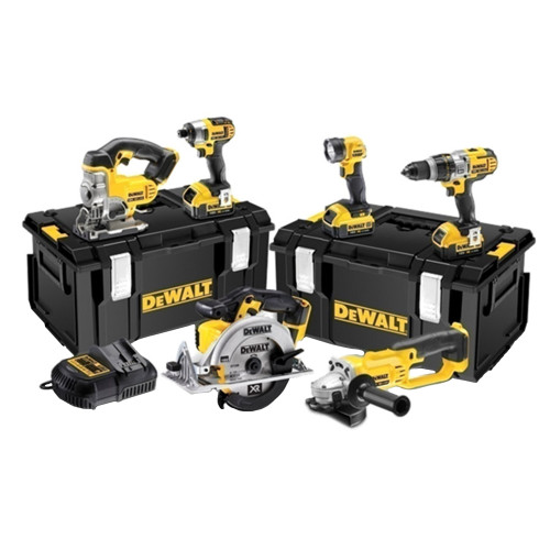 Dewalt DCK694P3 18V XR 6 Piece Kit with 3 x 5Ah Batteries, Charger and 2 Cases
