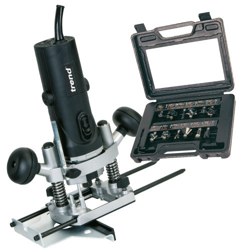 Trend T4 1/4'' Shank Router & 12 Piece Cutter Set Package