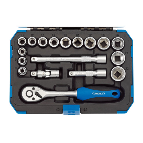 Draper 3/8'' Square Drive Metric Socket Set 18 Piece