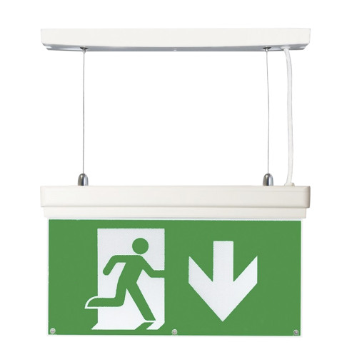 EMCO LED Emergency Exit Sign 4 Mounting Options - Down Arrow
