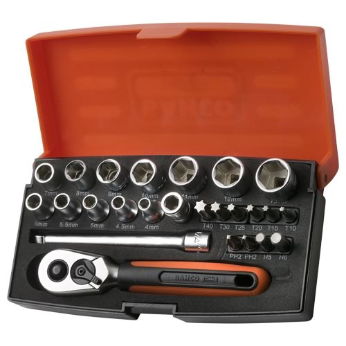Bahco 1/4'' Square Drive 25 Piece Socket Set