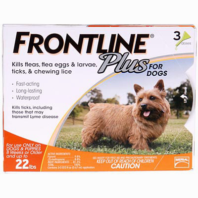 Frontline Plus for Dogs up to 22 lbs (up to 10 kg) Orange 3 Doses