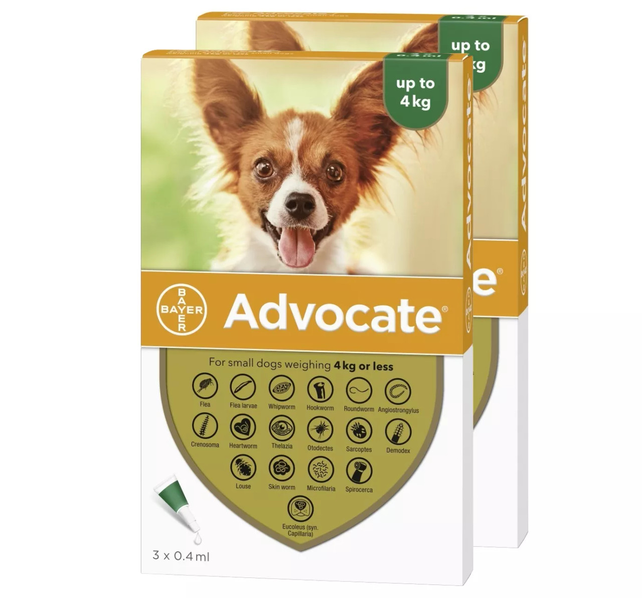 Advocate for Dogs under 9 lbs (under 4 kg) Green 6 Doses Discount