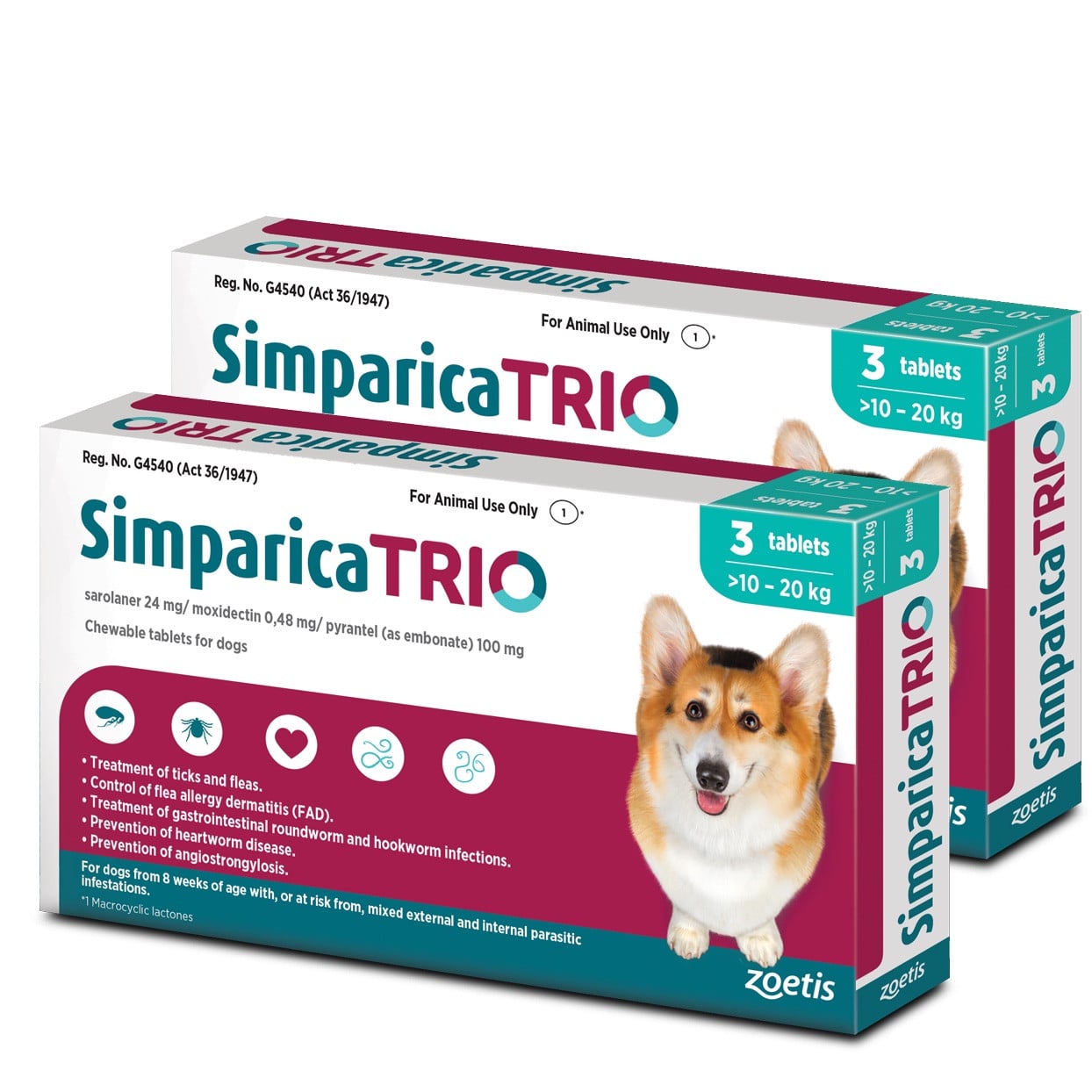 Simparica Trio For Dogs 22 44 1