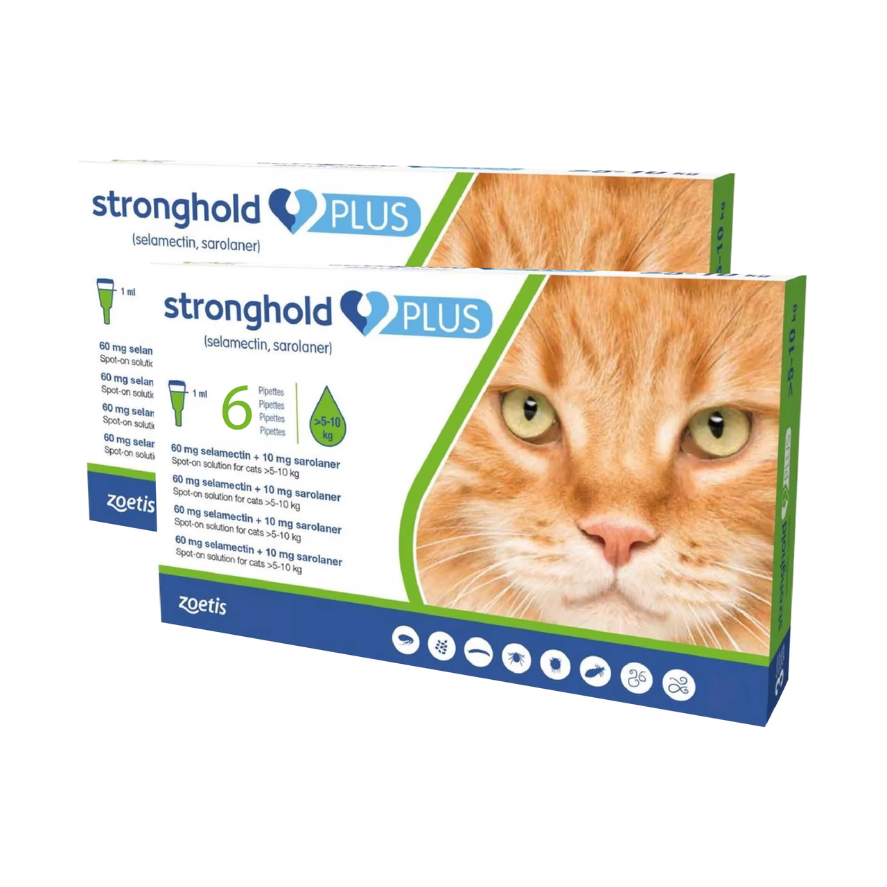 Stronghold PLUS for Large Cats 11-22 lbs (5-10 kg) Green 12