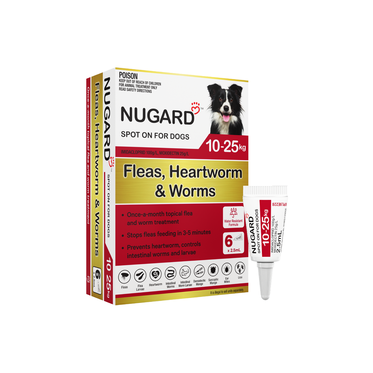 Nugard for Medium Dogs 22–55 lbs (10–25kg) Red - 6 Doses - Discount Pet  Medication