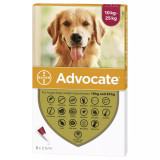 Advocate for Dogs 20-55 lbs (10.1-25 kg) - Red 6 Doses Front Packaging Advocate for Dogs 20-55 lbs (10.1-25 kg) - Red 6 Doses Front Packaging