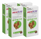 Bravecto Flea and Tick Chew for Dogs 22-44 lbs (10-20 kg) - Green 4 Chews
