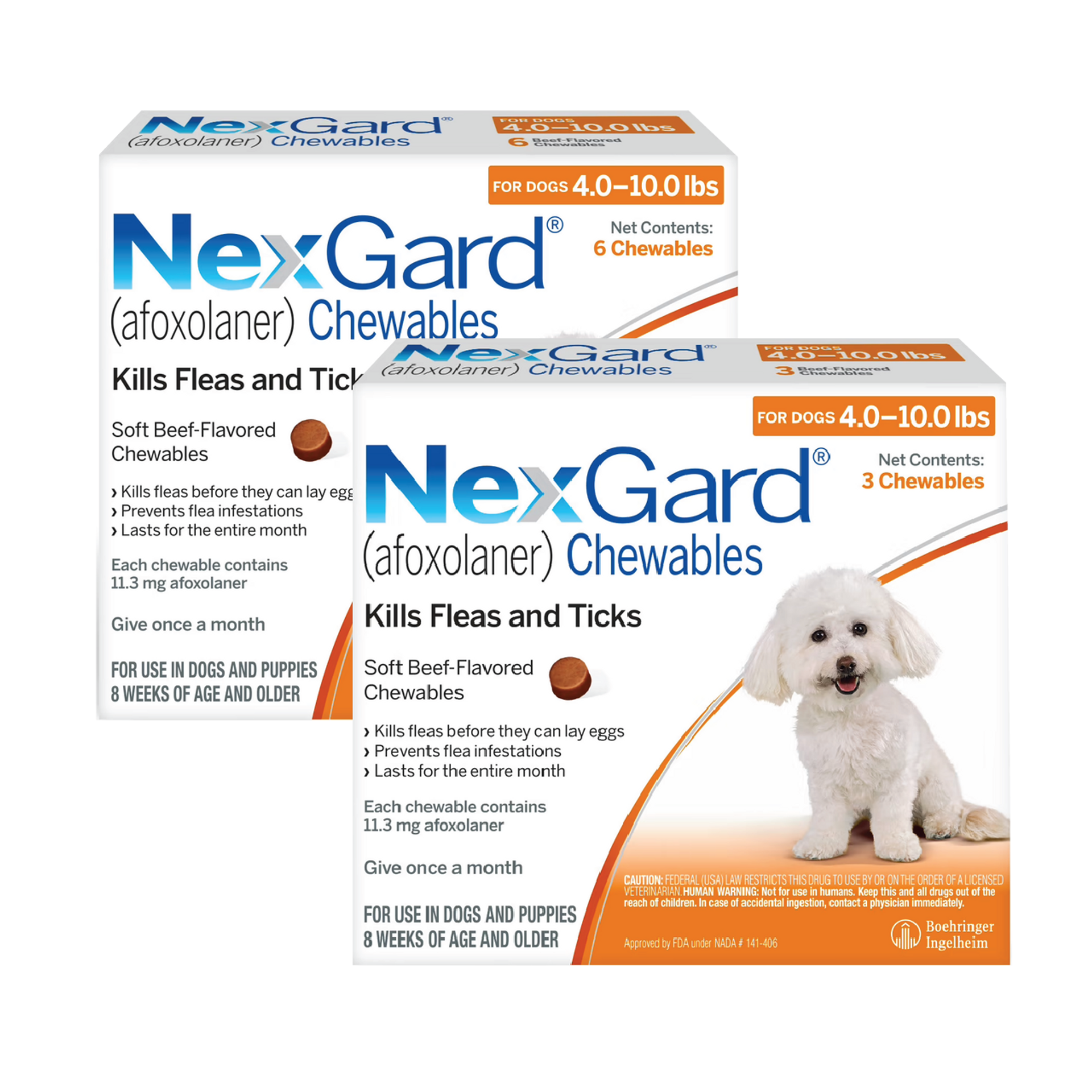 Nexgard Chews for Dogs 410 lbs (24 kg) Orange 9 Chews Discount