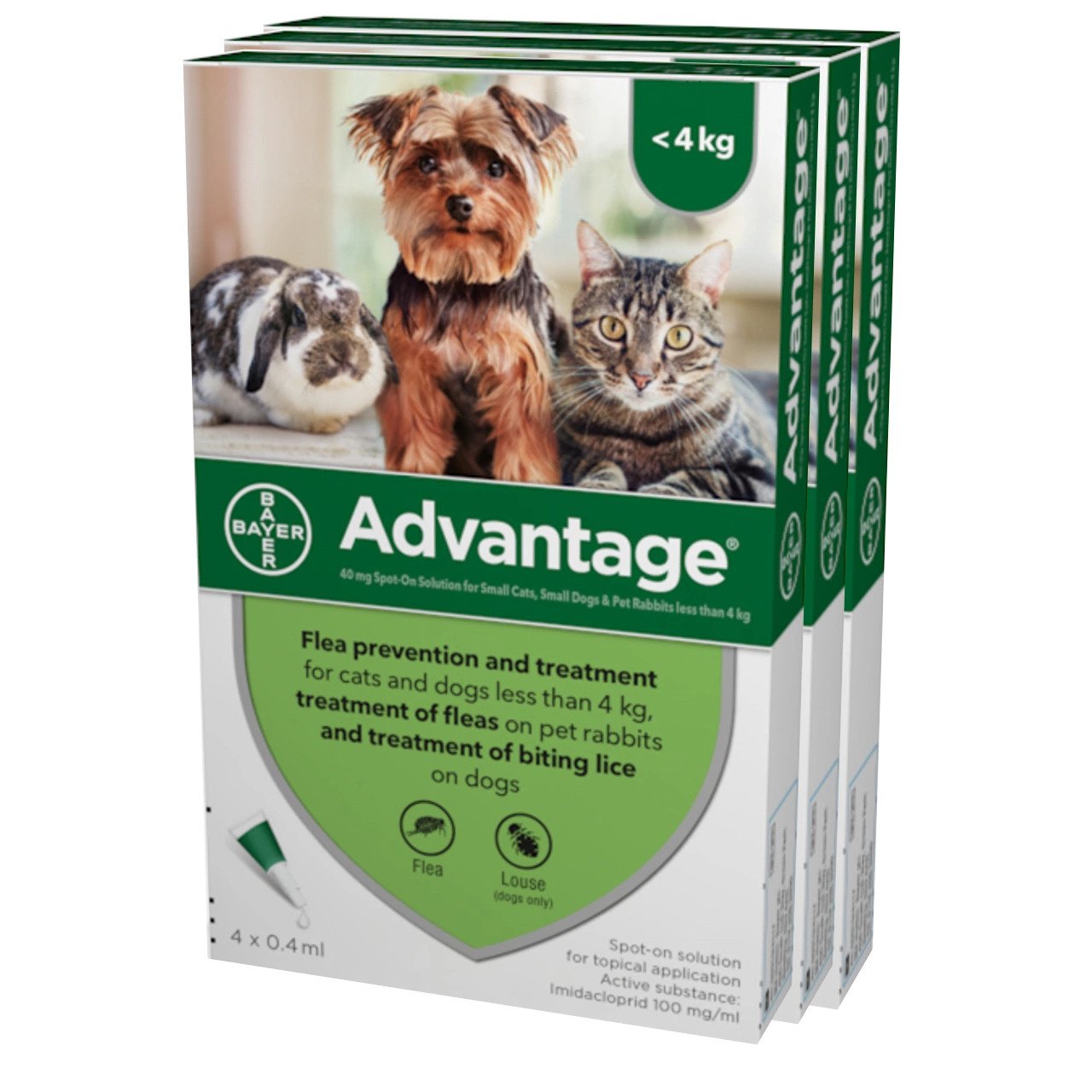 Advantage for Small Dogs and Cats up to 9 lbs (up to 4 kg) - Green 12 Doses