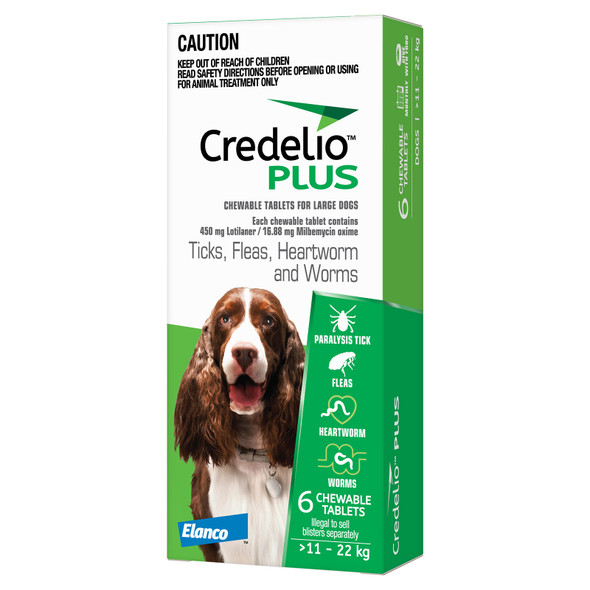 Credelio PLUS for Dogs 25.1-50 lbs (11-22 kg) - Green 6 Tablets