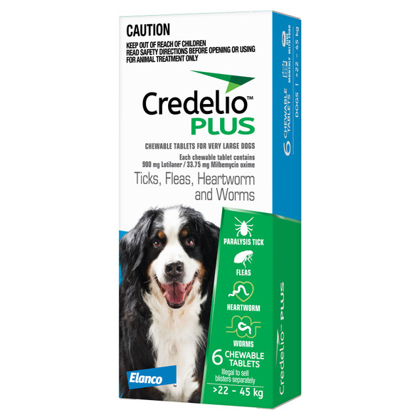 Credelio PLUS for Dogs 50.1-100 lbs (22-44 kg) - Blue 6 Tablets