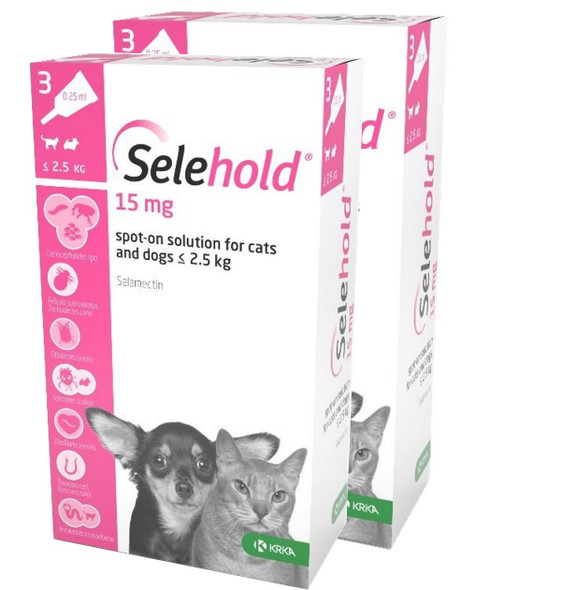 Selehold for Puppies & Kittens up to 5 lbs (up to 2.5 kg) - Pink 6 Doses