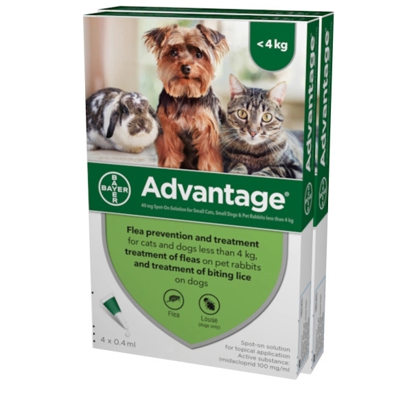 Advantage for Small Dogs and Cats up to 9 lbs (up to 4 kg) - Green 8 Doses