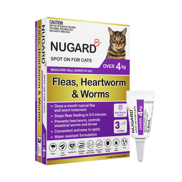 Nugard for Large Cats Over 8.8 lbs (4kg) Purple - 3 Doses