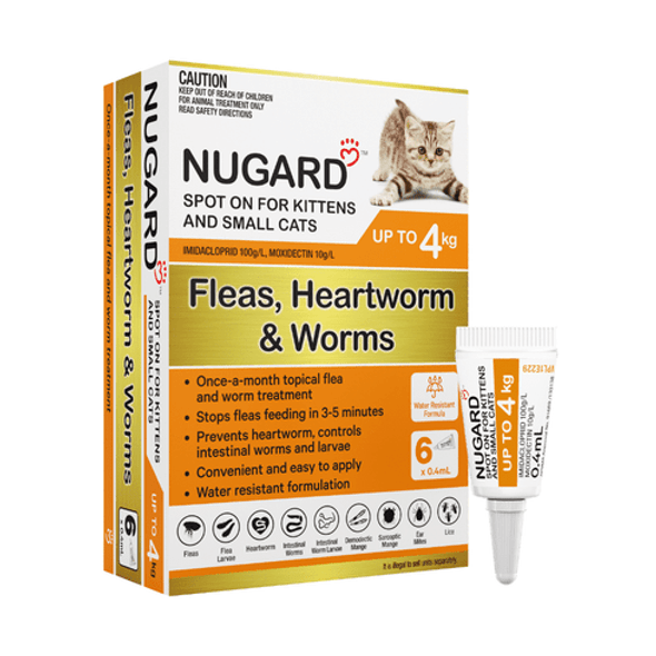 Nugard for Kittens and Small Cats Up to 8.8 lbs (4kg) Orange - 6 Doses