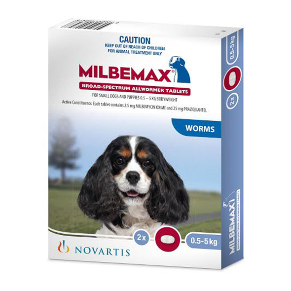 Milbemax Allwormer for Dogs under 11 lbs (under 5 kg) -  2 Tablets