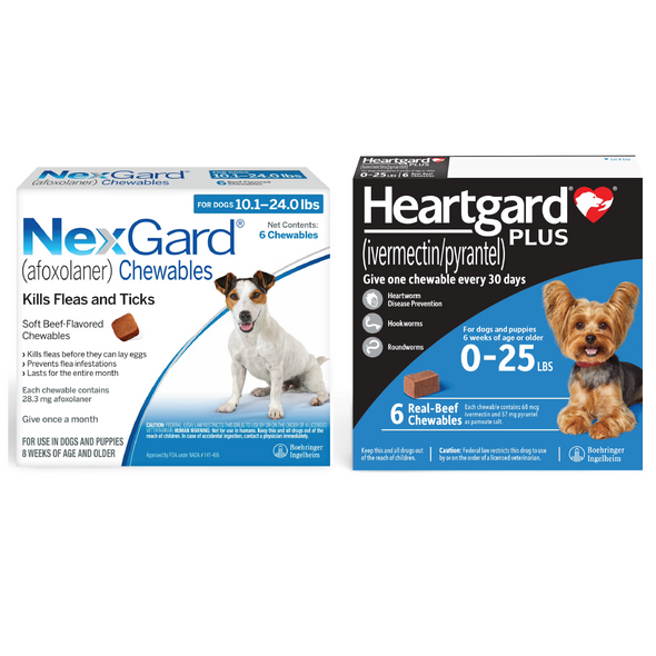 NexGard and Heartgard Combo for Dogs 10.1-24 lbs (up to 10 kg) -  6 Month Bundle