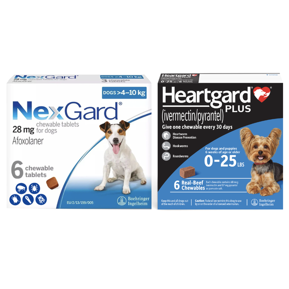 NexGard and Heartgard Combo for Dogs 10.1-24 lbs (up to 10 kg) -  6 Month Bundle