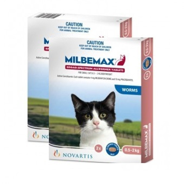 Milbemax Allwormer Tablets for Cats up to 4.4 lbs (up to 2 kg) -  4 Tablets