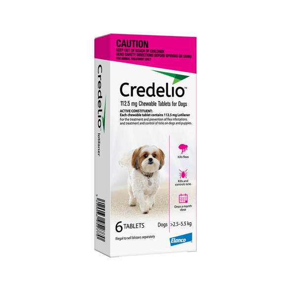 Credelio for Dogs 6.1-12 lbs (2.5-5 kg) - Pink 6 Tablets