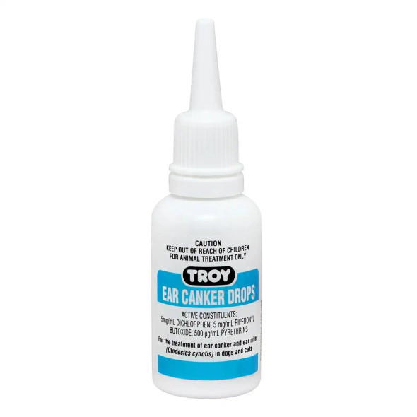 Troy Ear Canker Drops For Cats & Dogs 20mL (0.67 fl oz)