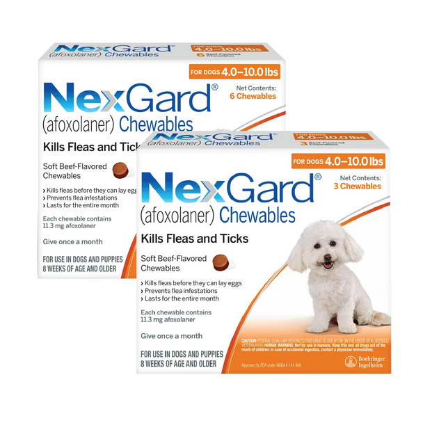 Nexgard Chews for Dogs 4-10 lbs (2-4 kg) - Orange 9 Chews