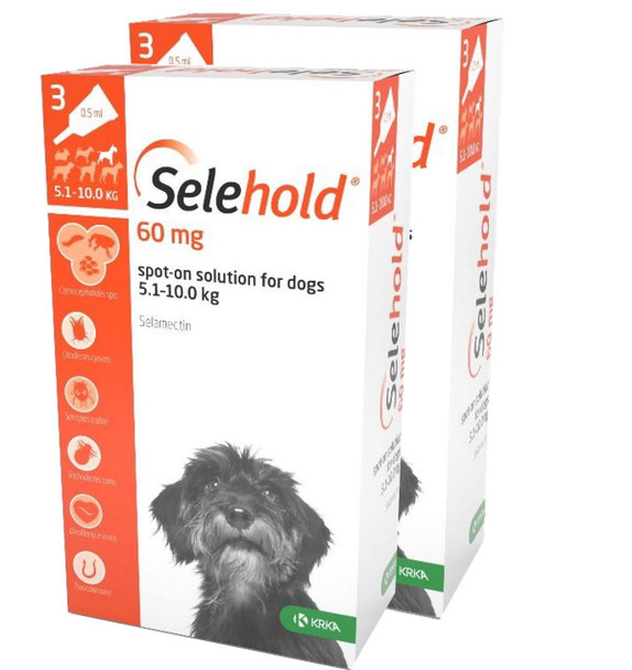 Selehold for Dogs 10.1-20 lbs (5.1-10 kg) - Orange 6 Doses