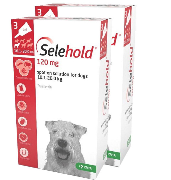 Selehold for Dogs 20.1-40 lbs (10.1-20 kg) - Red 6 Doses
