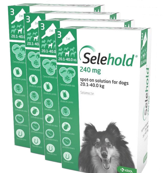 Selehold for Dogs 40.1-85 lbs (20.1-40 kg) - Green 12 Doses