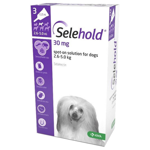 Selehold for Dogs 5.1-10 lbs (2.6-5 kg) - Purple 3 Doses