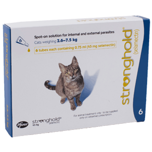 Stronghold for Cats 5.1-15 lbs (2.6-7.5 kg) - Blue 6 Doses